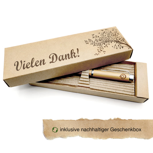 MORWE Bambus Kugelschreiber mit Vielen Dank Gravur – Nachhaltiges Geschenk als Dankeschön