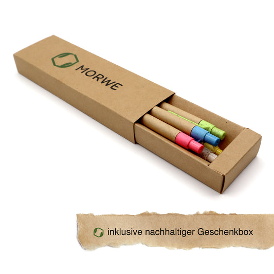 MORWE nachhaltige Kugelschreiber aus Pappe und Weizenstroh – Set aus 5 ökologischen Stiften