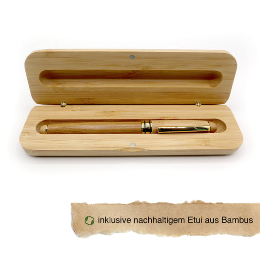 MORWE Bambus-Füller in Geschenketui – Edler Füllfederhalter in Bambusbox mit Konverter