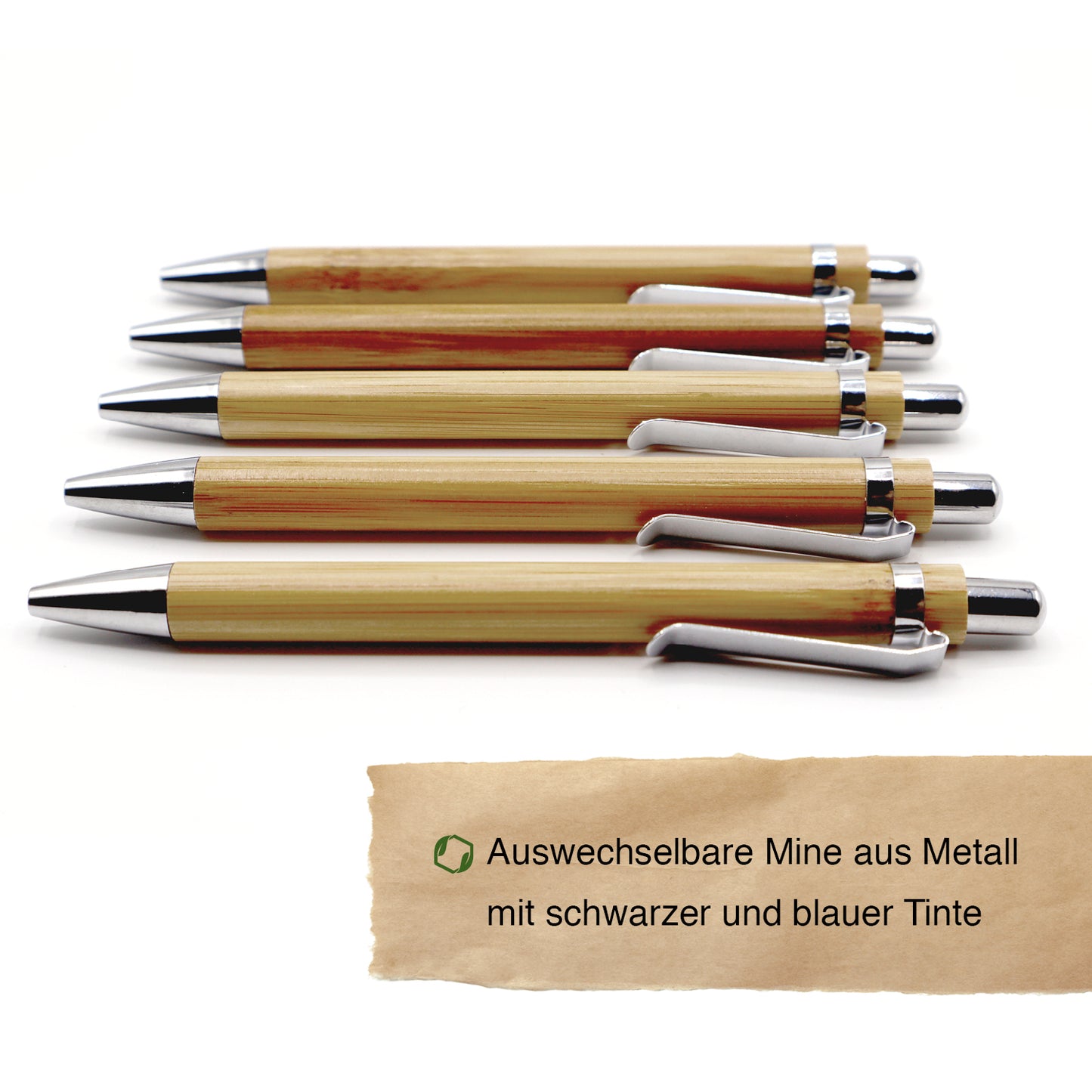 MORWE nachhaltige Bambus-Kugelschreiber – Set aus 5 Stück – Ökologisches Geschenk