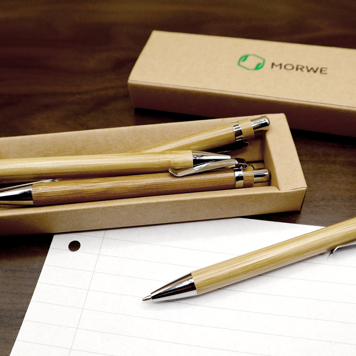 MORWE nachhaltige Bambus-Kugelschreiber – Set aus 5 Stück – Ökologisches Geschenk
