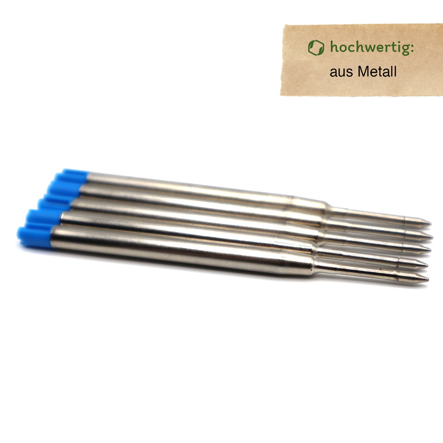 MORWE Metall-Kugelschreiberminen Set – Nachhaltige Großraum G2 Ersatzminen 5 Stück